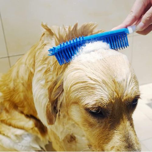 فرشة سيليكون لإزالة شعر الحيوانات الأليفة مع مقبض مريح لسهولة الاستخدام