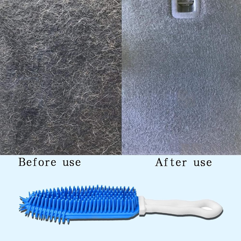 فرشة سيليكون لإزالة شعر الحيوانات الأليفة مع مقبض مريح لسهولة الاستخدام