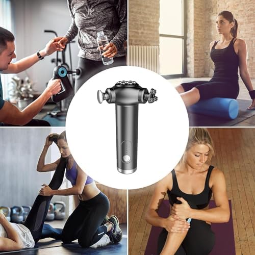 مسدس مساج مزدوج ب 3 رؤوس مختلفة + 5مستويات لتخفيف واسترخاء عضلات الجسم