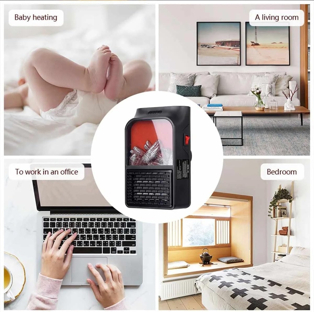 دفاية ميني كهربائية بشاشة ليد بقدرة 1000 واط