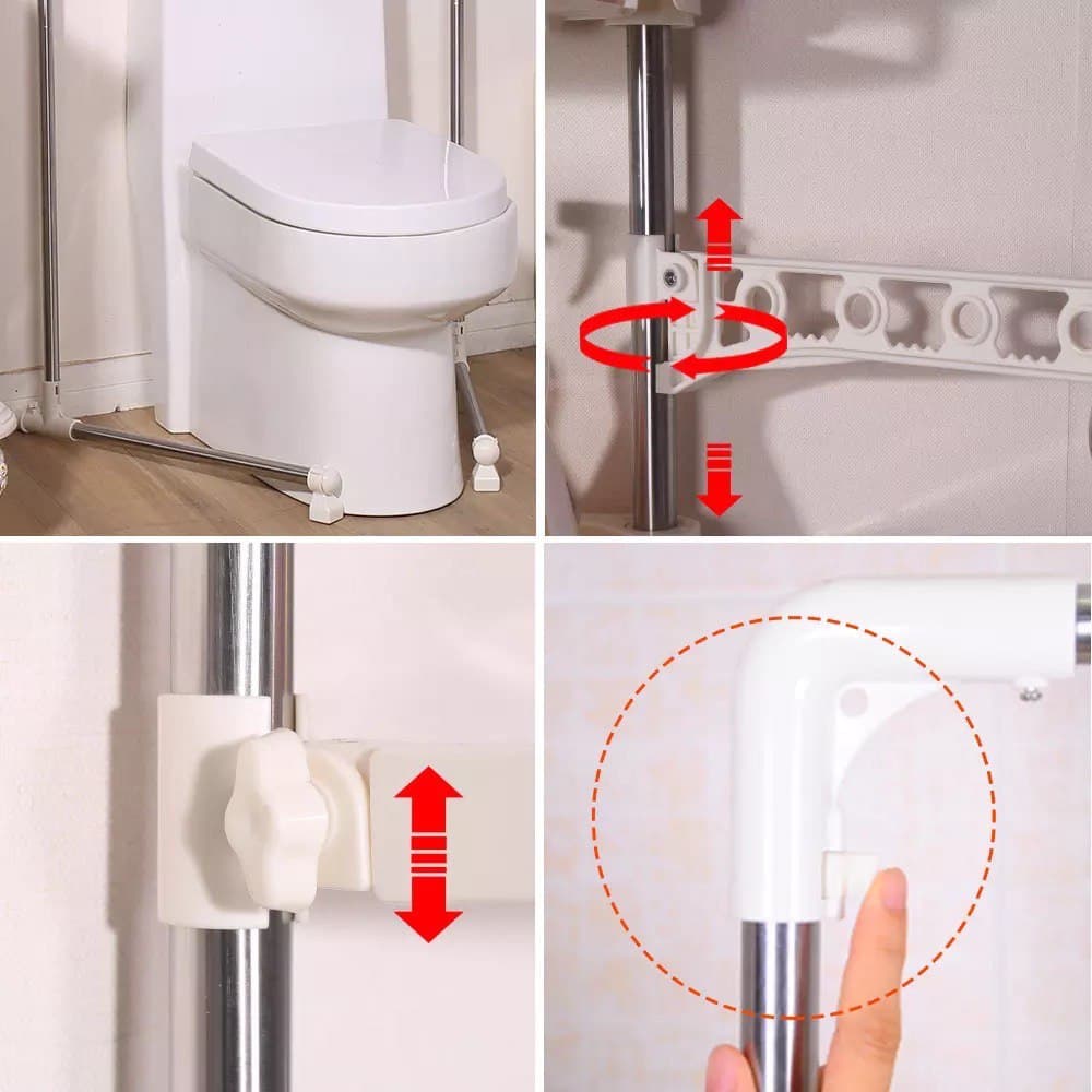 استاند فوق التواليت ب3 رفوف وعليقات جانبية