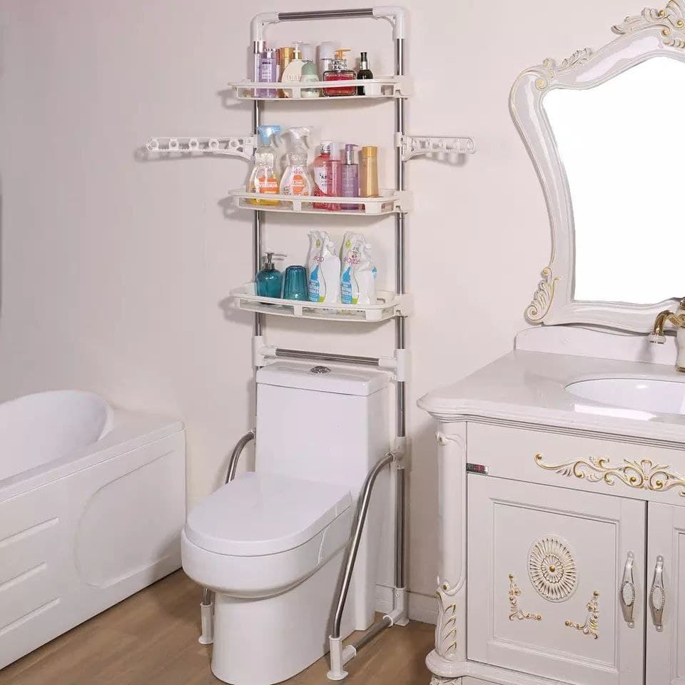 استاند فوق التواليت ب3 رفوف وعليقات جانبية