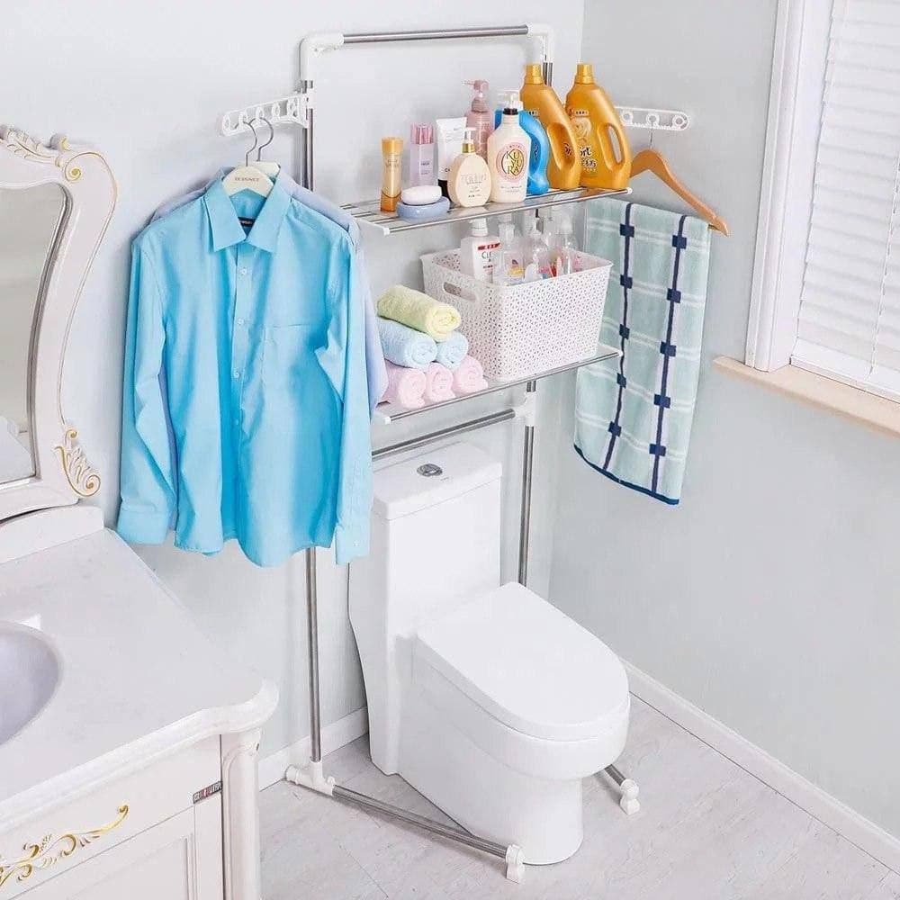 استاند فوق التواليت ب3 رفوف وعليقات جانبية