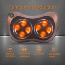 وسادة مساج للرقبة والكتفين والظهر مزودة بـ 8 رؤوس تدليك مع وظيفة تسخين تعمل بالكهرباء