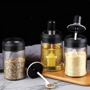 طقم 2 برطمان  للتوابل والشاي والسكر المميز بالملعقة