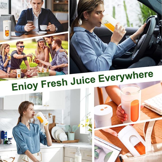 خلاط ومج فواكه وخضروات محمول 300 ملل للنادي والسفر بوصلة يو اس بي