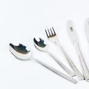 طقم معالق وشوك وسكاكين استانلس ستيل  24 قطعة باللون الفضي