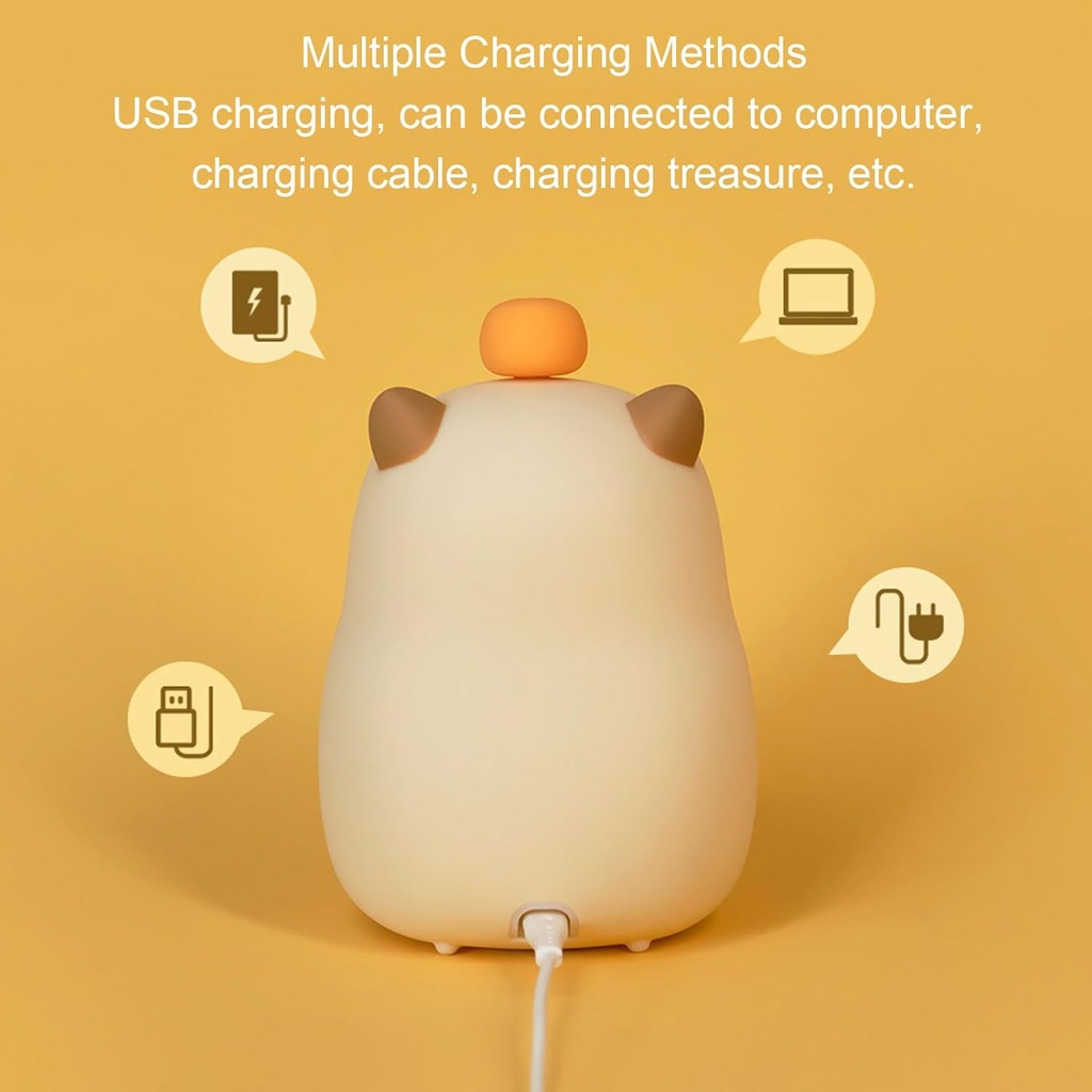 ساعة ومنبه بتصميم دبدوب مع ضوء ليلي لغرف النوم