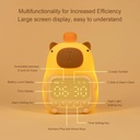 ساعة ومنبه بتصميم دبدوب مع ضوء ليلي لغرف النوم