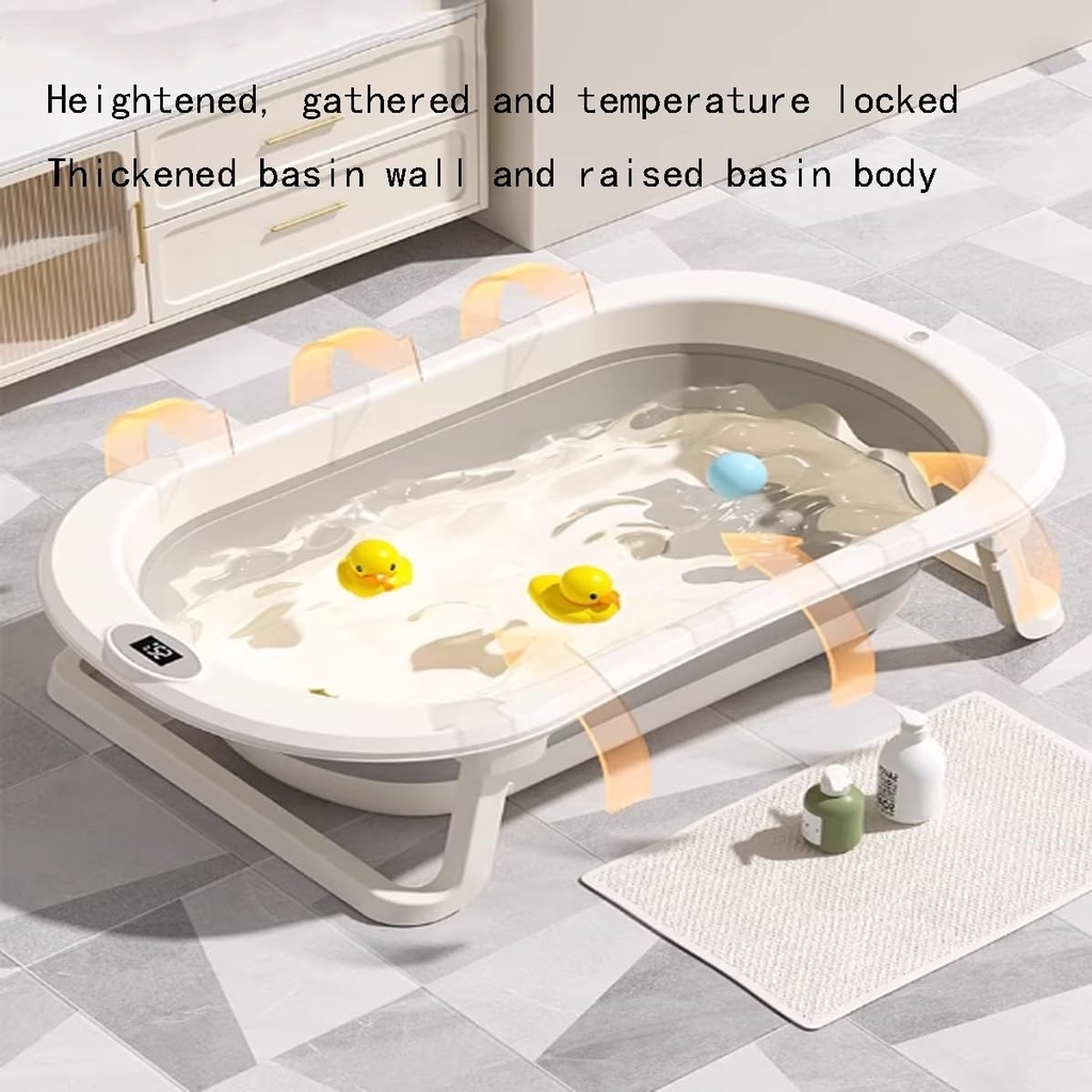 بانيو استحمام للاطفال قابل للطي مع شاشة تاتش لعرض درجة الحرارة