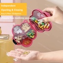 منظم لحبوب وكبسولات الدواء والفيتامينات بتصميم وردة 5 خانات للسفر والخروج