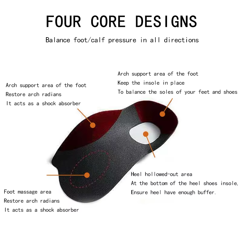 زوج نعل داخلي لتقويم عظام القدم المسطحة وتعديل وضع الساقين