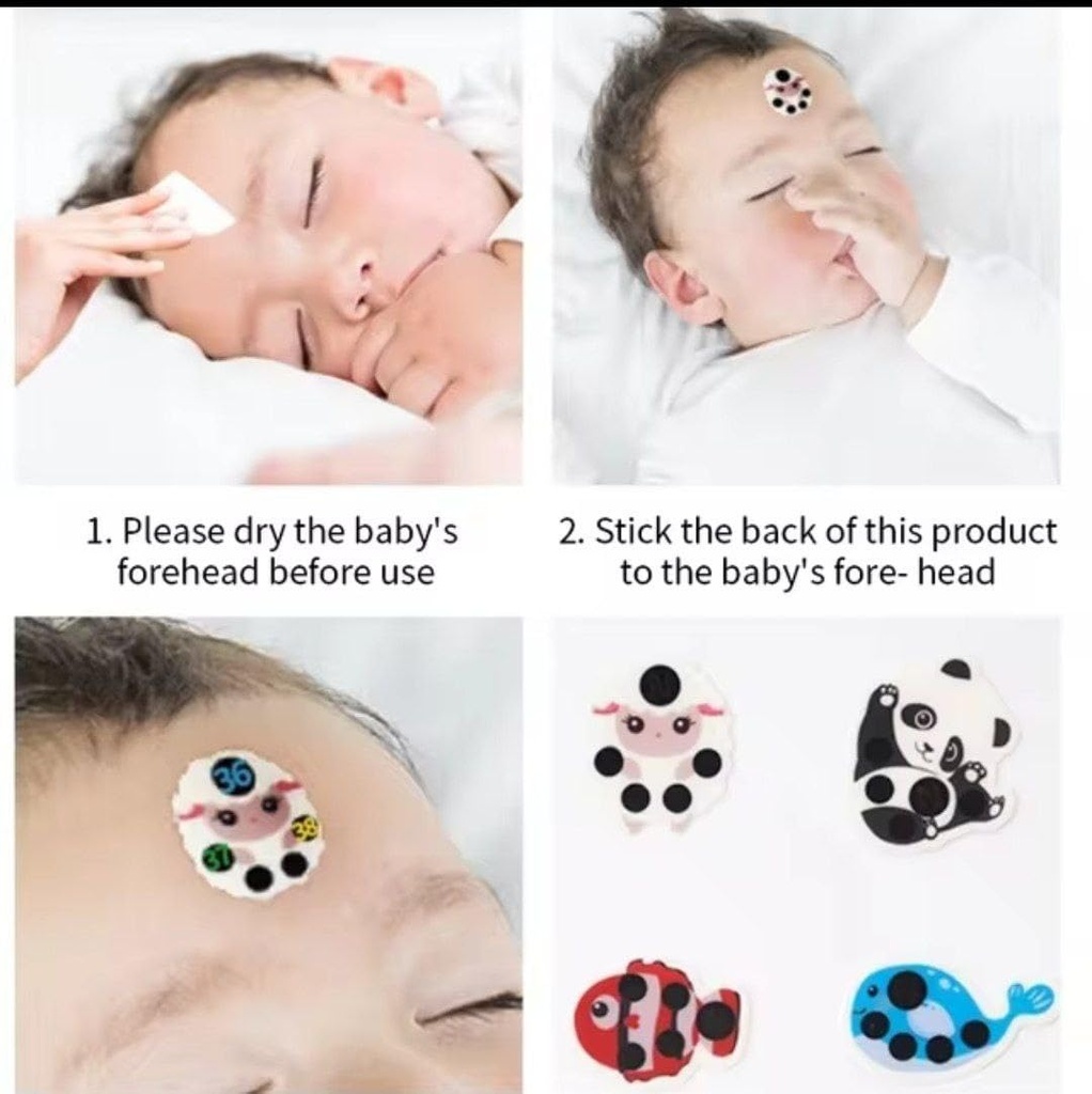 لاصقة ذكية لقياس درجة حرارة الاطفال 5 قطع