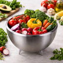 بولة استانليس ستيل عميقة للسلطة ب 3 أرجل مقاس 25 سم