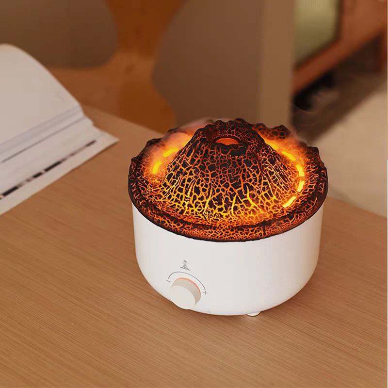 فواحة مضيئة علي شكل بركان بخزان 560 ملي لتعطير وترطيب المنزل