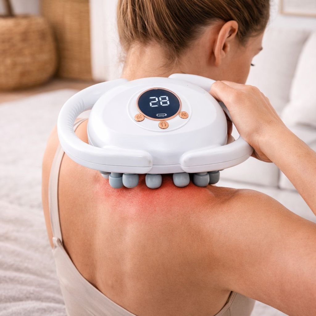 جهاز مساج كهربائي ديجيتال متعدد الرؤوس لتدليك العضلات