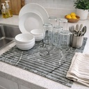 مفرش لتجفيف الاطباق والاواني والأكواب غير قابل للأنزلاق  قابل للطي لسهولة التخزين