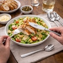 طقم معالق وشوك وسكاكين استانليس ستيل  24 قطعة باللون الفضي