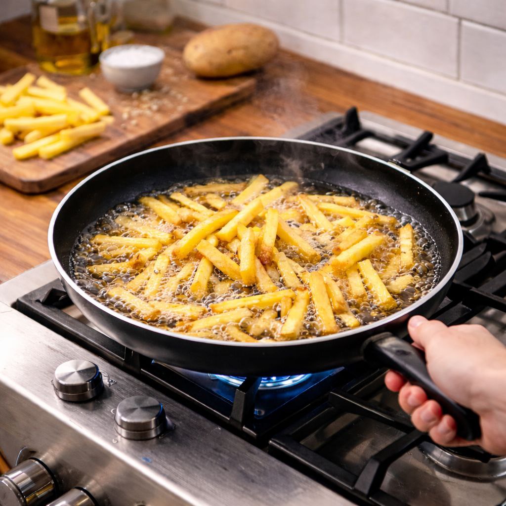 طاسة تيفلون  لتحمير الطعام بمقبض  لسهولة الحمل - مقاس 30 سم