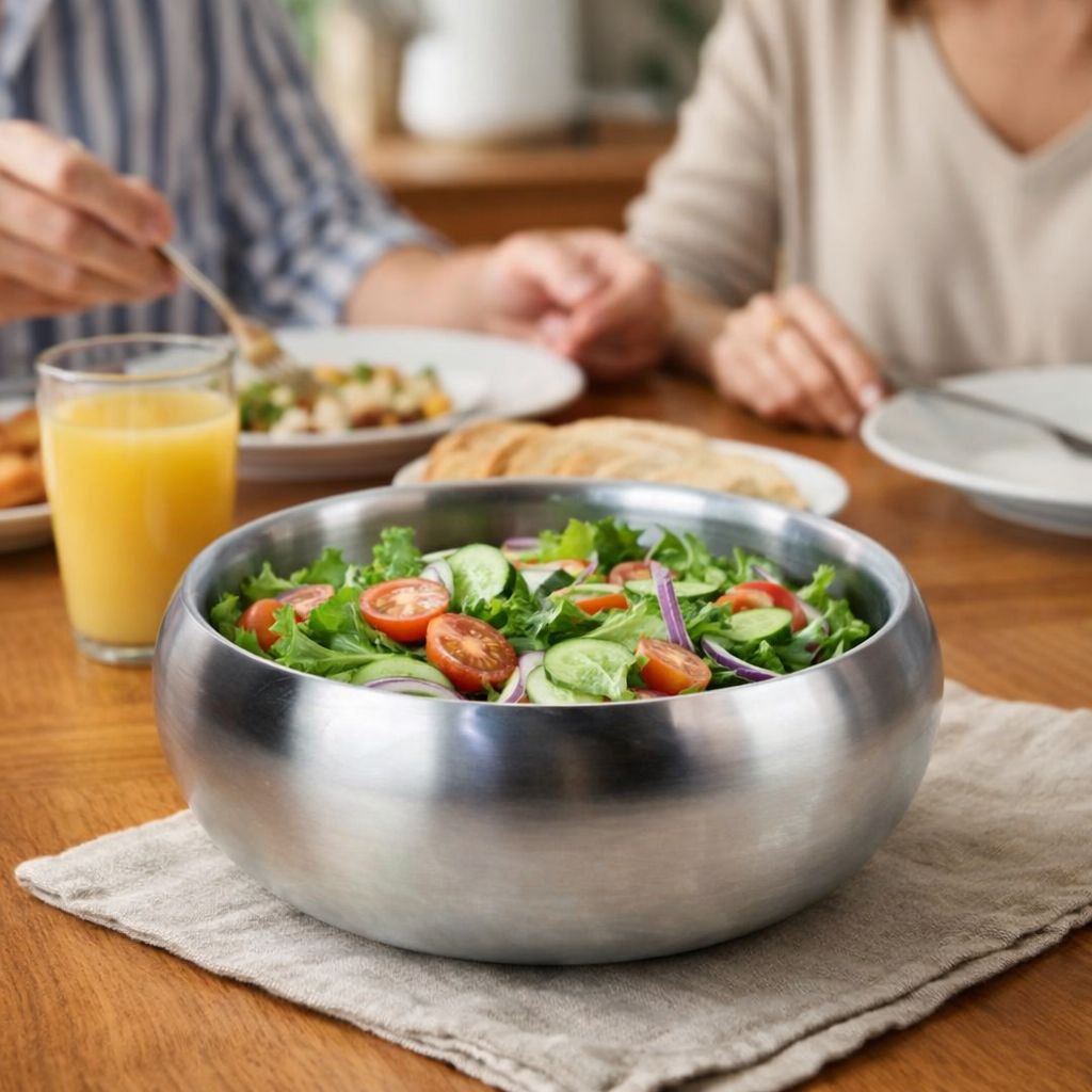 بولة استانليس ستيل عميقة للسلطة مقاس 28 سم