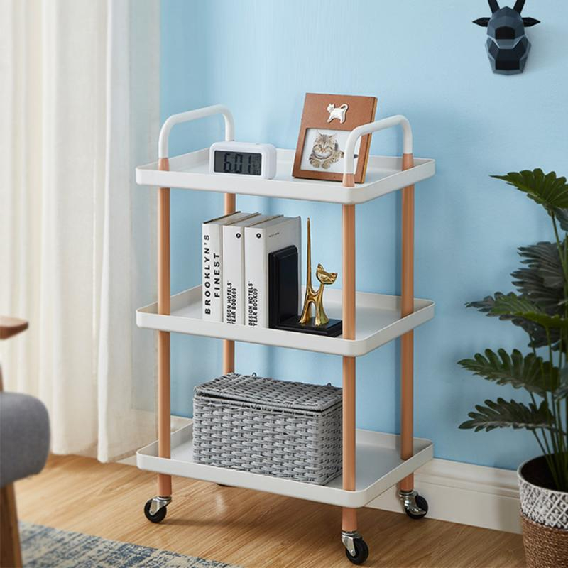 عربة ٣ دور متنقلة متعددة الأستخدام لتقديم الطعام وللتنظيم والتخزين مناسبة للمطبخ والحمام وغرف النوم