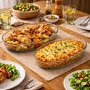 طقم طاجن بايركس بيضاوي الشكل مقاس 24 - 26