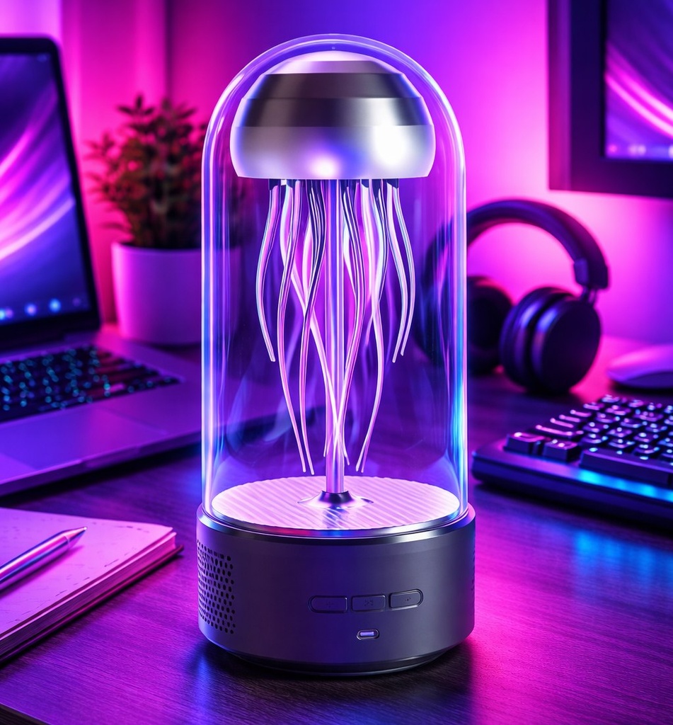 اباجورة قنديل البحر المتحرك 2*1 مع سبيكر صوت بلوتوث