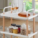 عربة ٣ دور متنقلة متعددة الأستخدام لتقديم الطعام وللتنظيم والتخزين مناسبة للمطبخ والحمام وغرف النوم