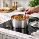 كسرولة استانلس ستيل تركي مع غطاء ويد للحمل مقاس 16 سم 1.25 لتر