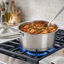 كسرولة استانلس ستيل تركي بغطاء ويد لسهولة الحمل مقاس 18سم