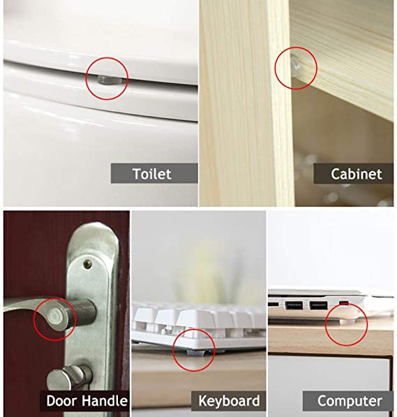 قطع سيليكون ذاتيه اللصق تعمل كمصدات للأبواب والسرير وتخفف من الضوضاء الناتجة عن فتح وغلق الأبواب