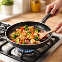 طاسة تيفلون بغطاء زجاجي بمقبض لسهولة الحمل - مقاس 30 سم