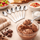 طقم معالق شاي استانلس ستيل تركي 12 قطعة باللون الفضي