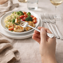 طقم شوك استانلس ستيل تركي 12 قطعة باللون الفضي