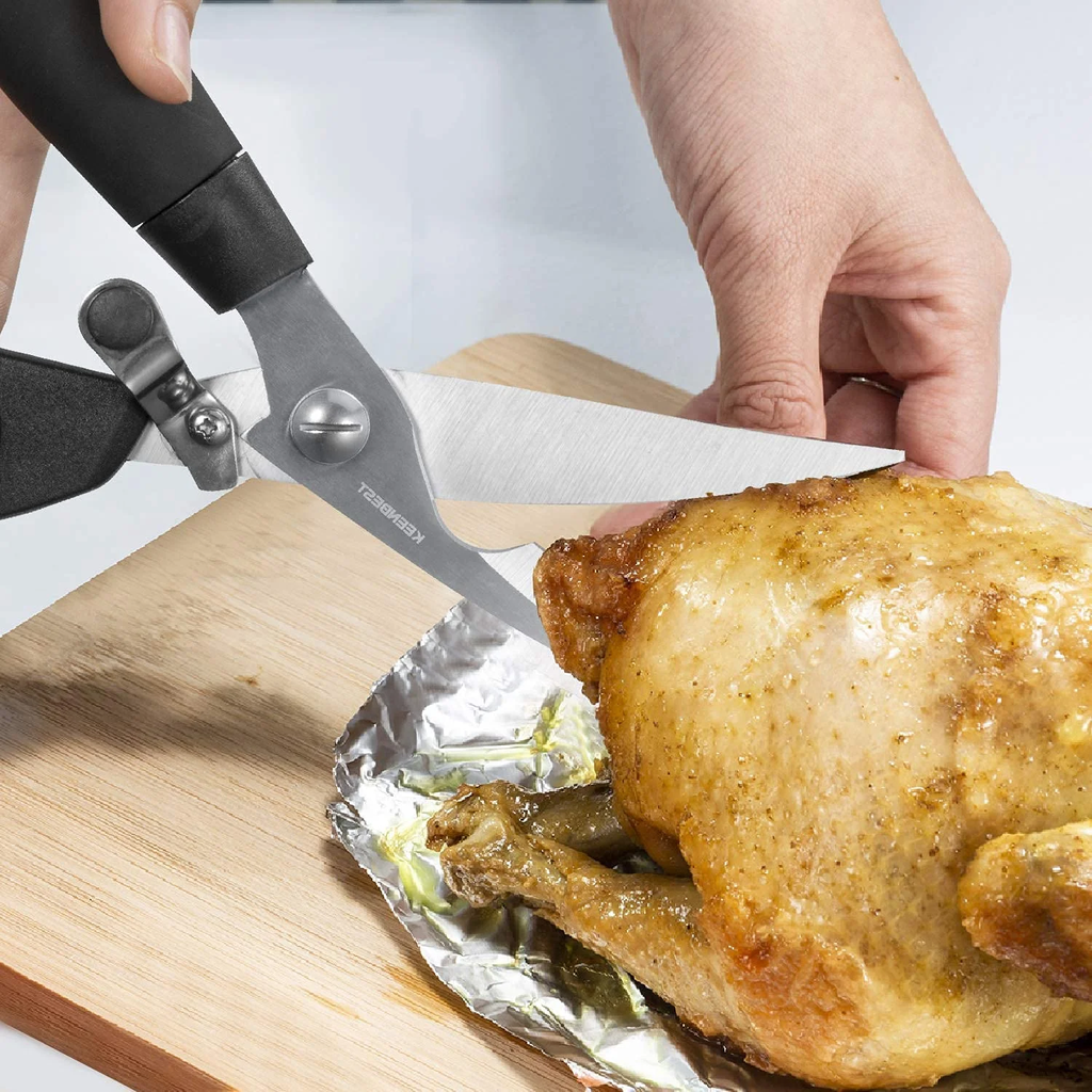 مقص مطبخ بسوسته و مفتاح امان لتقطيع الفراخ والخضروات متعدد الاستخدامات