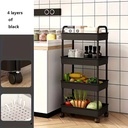 عربة تخزين ومنظم 4 أدوار بعجلات لسهولة الحركة لتنظيم أدوات المطبخ والحمام