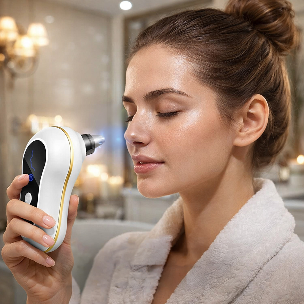 جهاز شفط وازالة الرؤوس السوداء ب5 رؤوس مختلفة - قابل للشحن