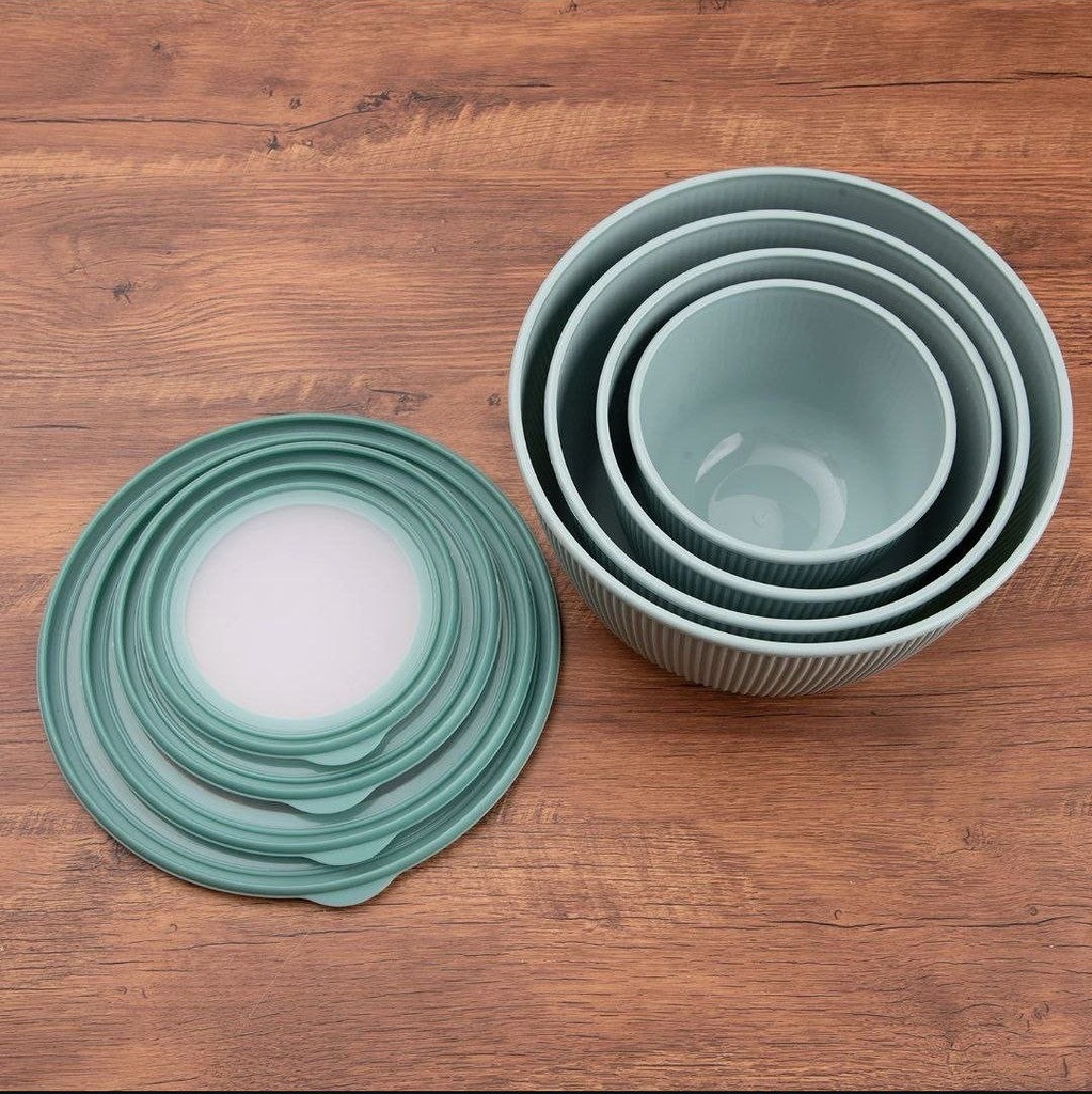 طقم علب تلاجة 4 قطع بأحجام مختلفة بغطاء بإطار سيليكون محكم الغلق لحفظ وتنظيم الطعام