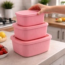 طقم علب تلاجة 4 قطع بأحجام مختلفة لحفظ وتنظيم الطعام بغطاء بإطار سيليكون محكم العلق