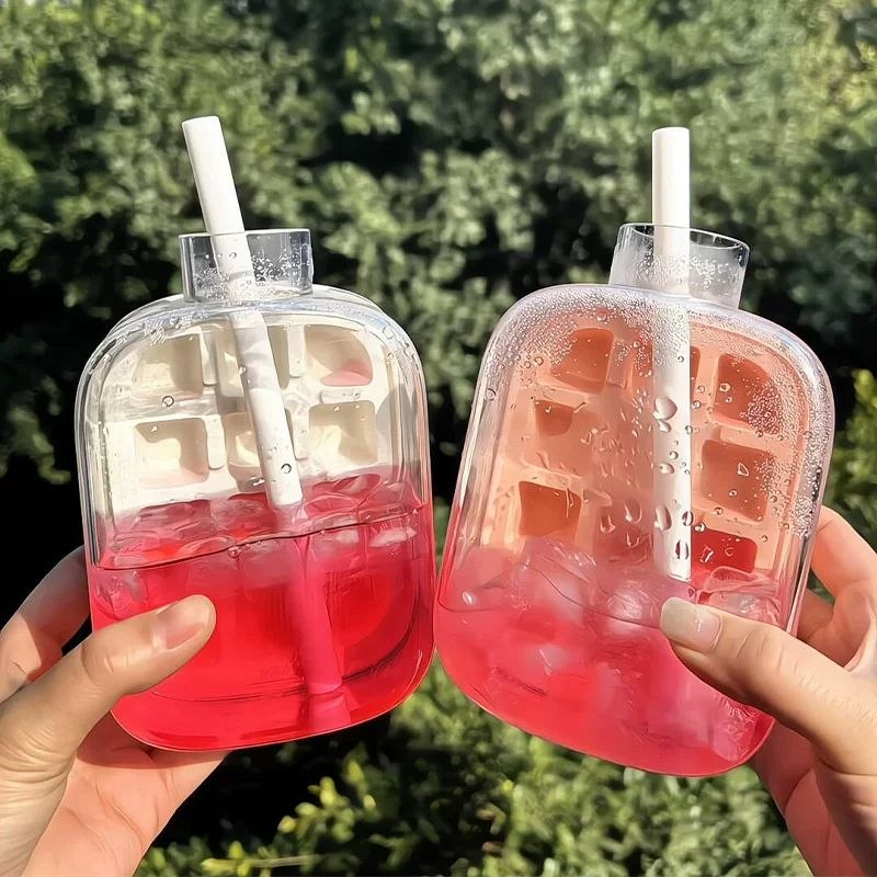 زجاجة مكعبات الثلج لشرب المياه المثلجة والعصائر الفريش بشاليموه 500 ملي