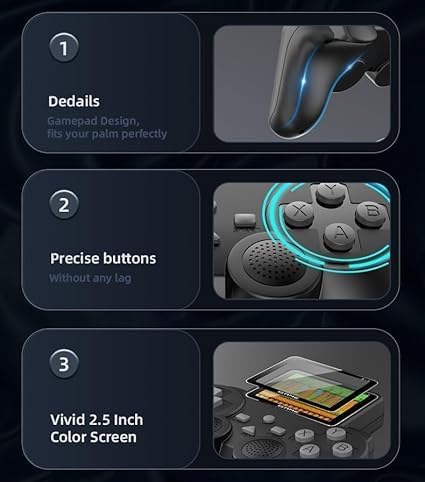 جهاز ألعاب فيديو محمول للأطفال مع 520 لعبة قابل لإعادة الشحن