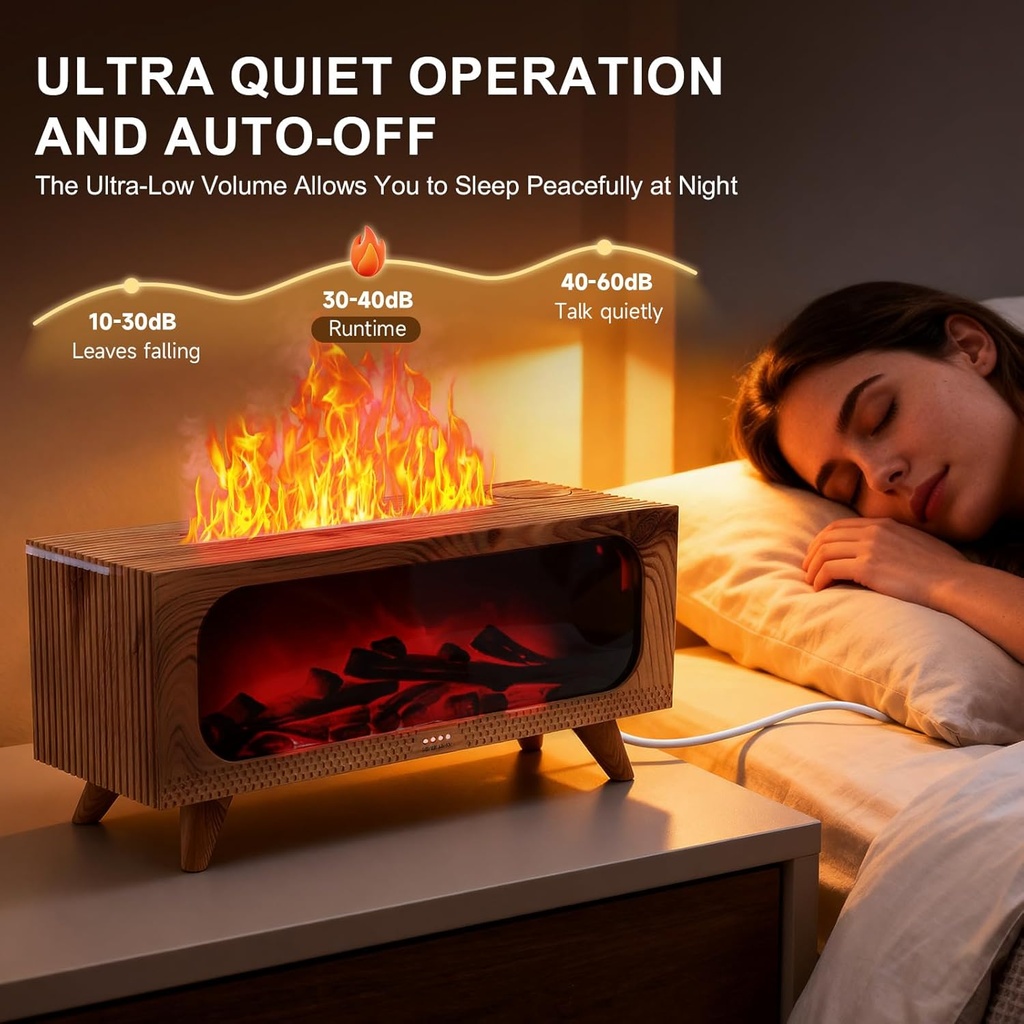 فواحة مضيئة علي شكل دفاية ثري دي بخزان 150 ملي لتعطير المنزل بريموت للتحكم