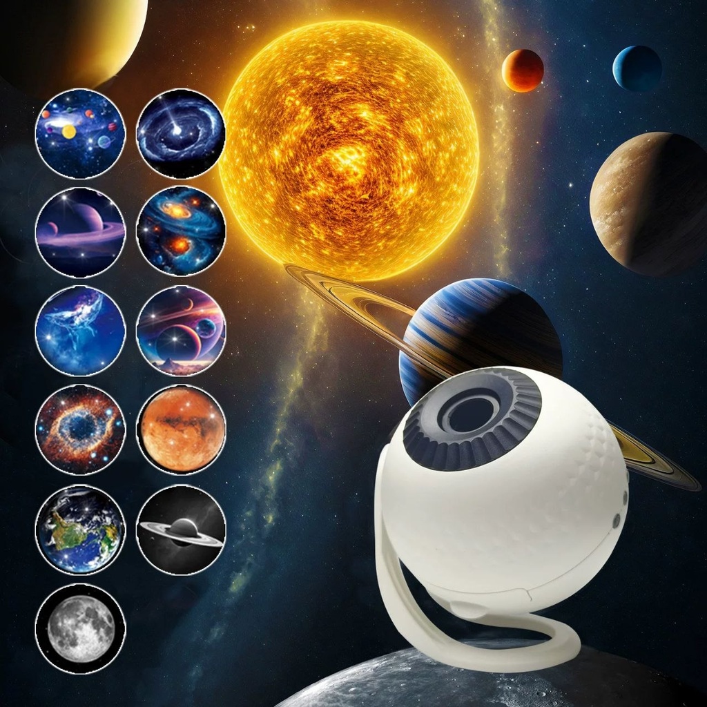 جلاكسي بروجيكتور ب 12 لون وأشكال مختلفة للفضاء مع ريموت للتجكم عن بعد