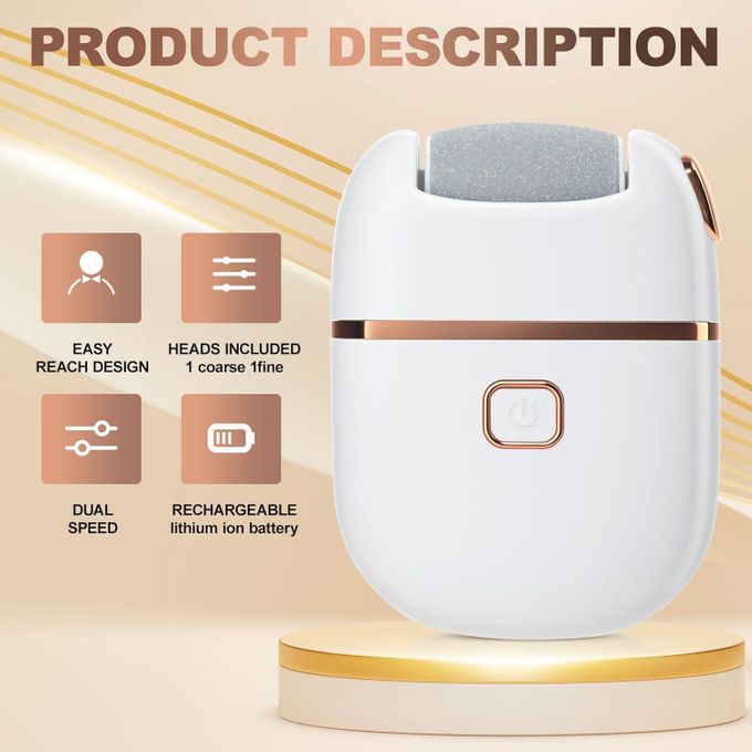 مبرد كهربائي للقدم  بسرعتين لإزالة الجلد الميت قابل لأعادة الشحن