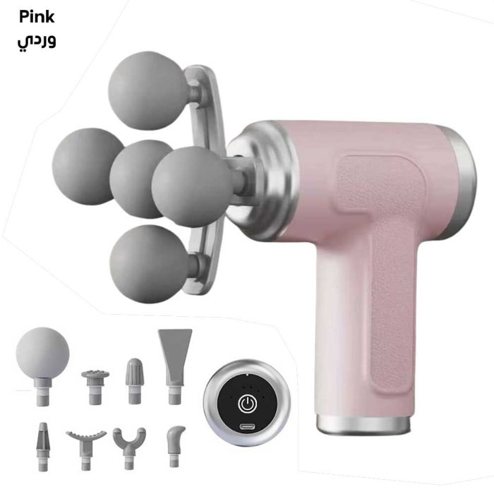 جهاز مساج للعضلات ب 6 سرعات مع 9 رؤوس قابلة للتبديل لتدليك عميق وتخفيف للإجهاد