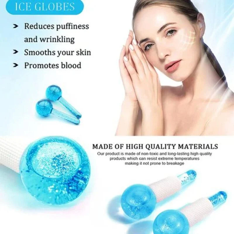 كرات تبريد كريستالية لتدليك الوجه لتهدئة وشد البشرة قطعتين