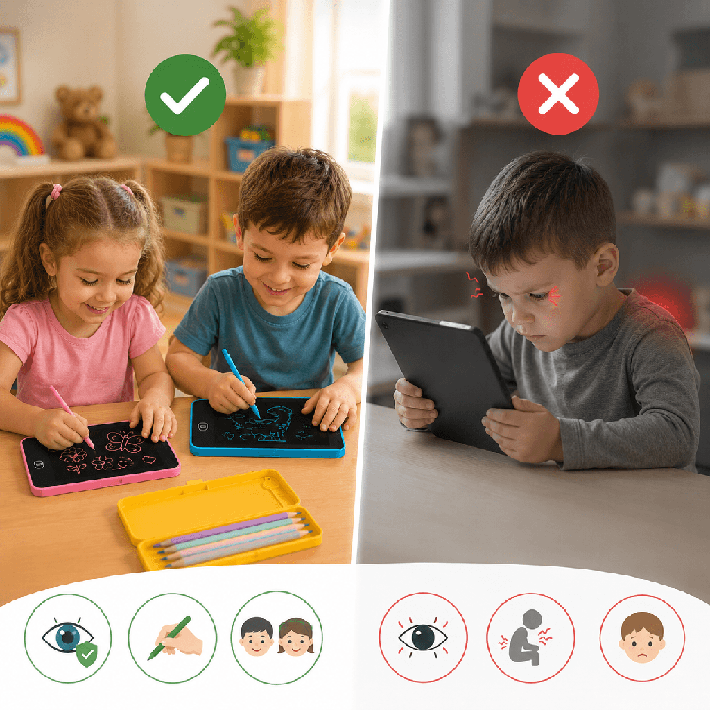 مقلمة بورد بشاشة LCD للكتابة والرسم وحفظ تنظيم الاقلام
