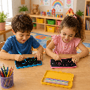 مقلمة بورد بشاشة LCD للكتابة والرسم وحفظ تنظيم الاقلام