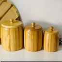 برطمان بقوليات وتوابل خشب بامبو بغطاء محكم