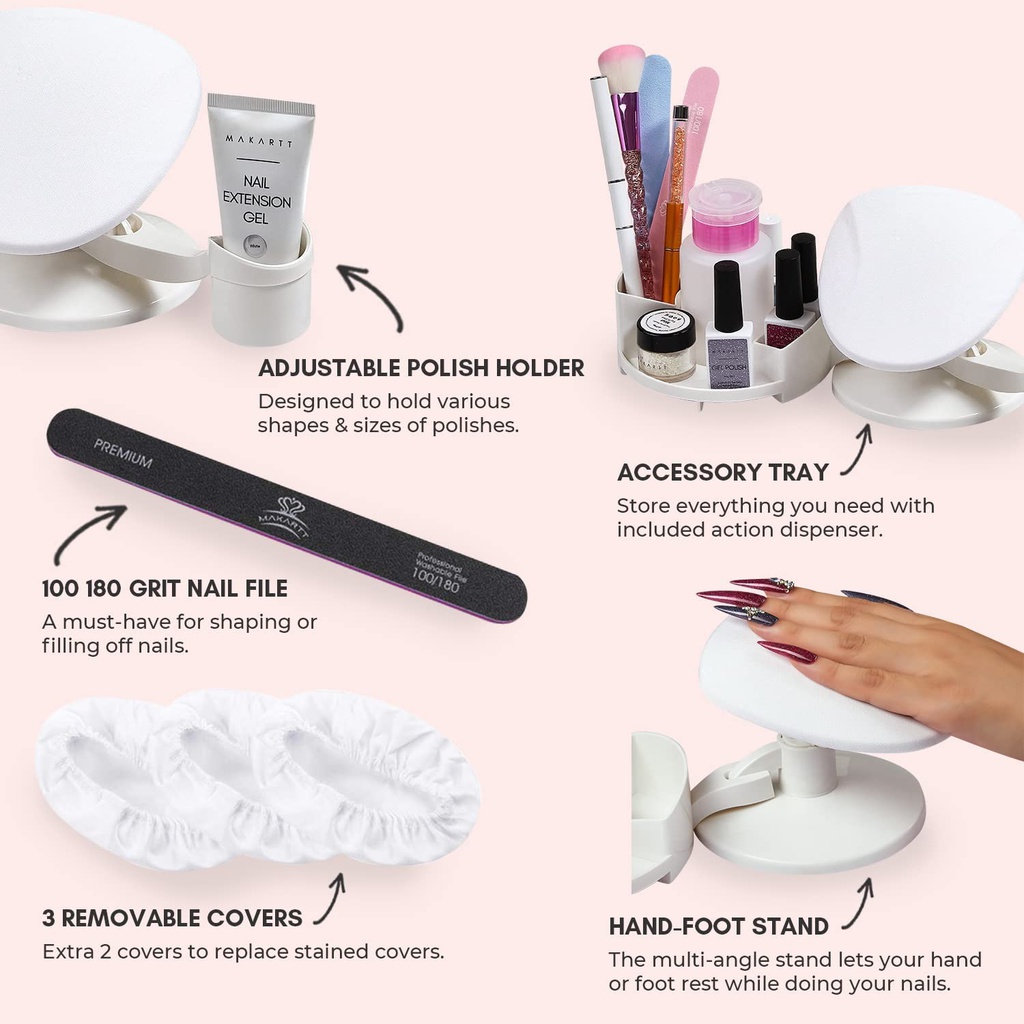 استاند وحامل مانكير وأدوات الباديكير متحرك سهل الفك والتركيب والتنظيف